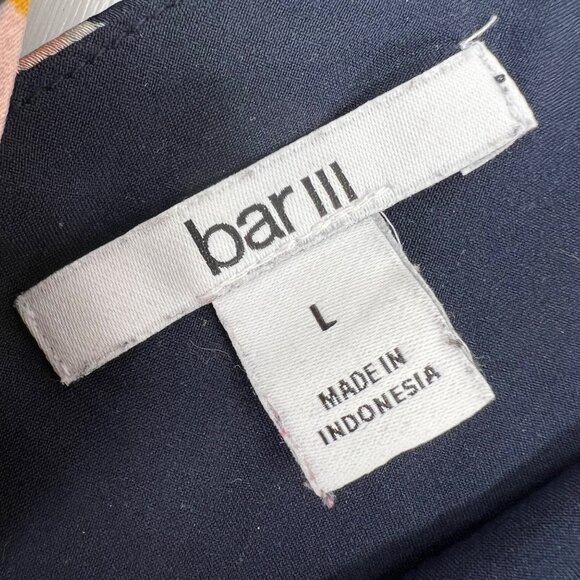 Bar III Women's Geometric Print Satin Blouse L Multicolor Polyester Sleeveless - Picture 2 of 6